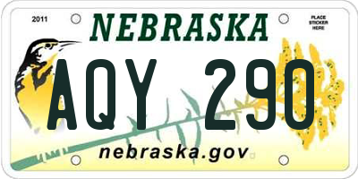 NE license plate AQY290