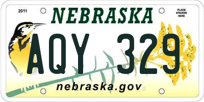 NE license plate AQY329