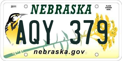 NE license plate AQY379