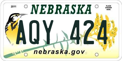 NE license plate AQY424