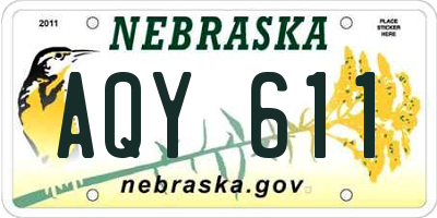 NE license plate AQY611