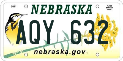 NE license plate AQY632