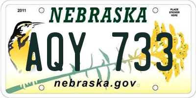 NE license plate AQY733