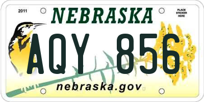 NE license plate AQY856