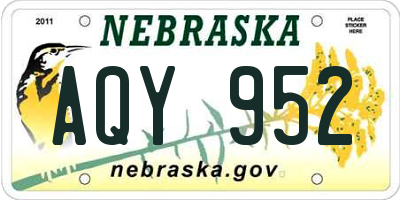 NE license plate AQY952