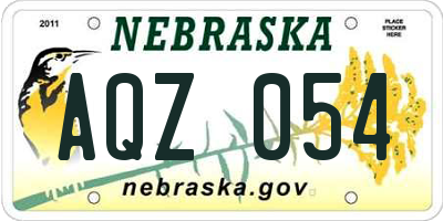 NE license plate AQZ054