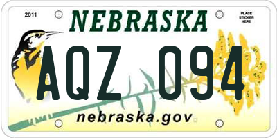 NE license plate AQZ094