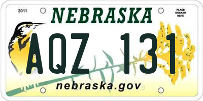 NE license plate AQZ131