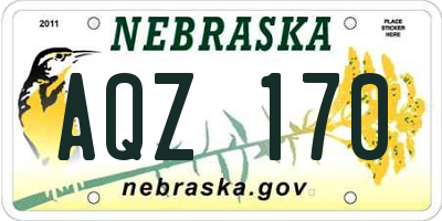 NE license plate AQZ170