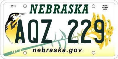NE license plate AQZ229