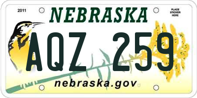 NE license plate AQZ259