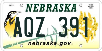 NE license plate AQZ391