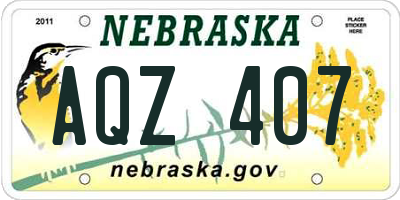 NE license plate AQZ407