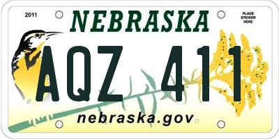 NE license plate AQZ411