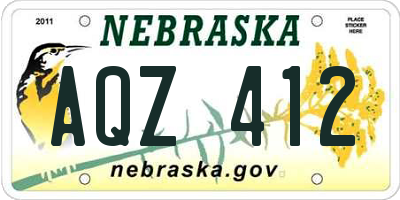 NE license plate AQZ412