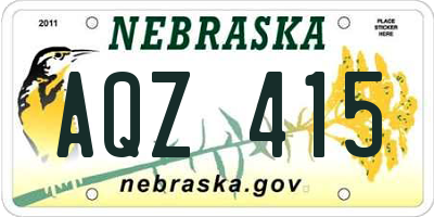 NE license plate AQZ415