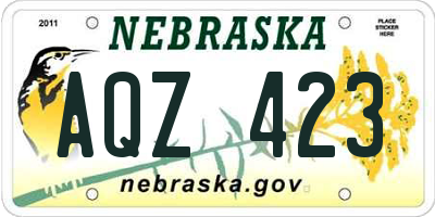 NE license plate AQZ423