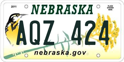 NE license plate AQZ424