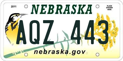 NE license plate AQZ443