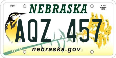 NE license plate AQZ457