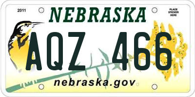 NE license plate AQZ466