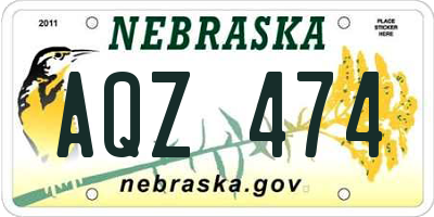 NE license plate AQZ474