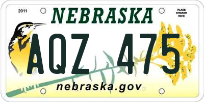 NE license plate AQZ475