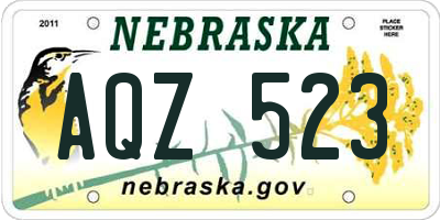 NE license plate AQZ523