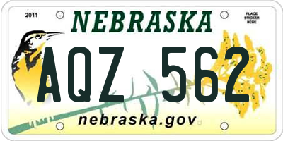 NE license plate AQZ562