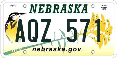 NE license plate AQZ571