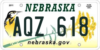 NE license plate AQZ618