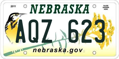 NE license plate AQZ623