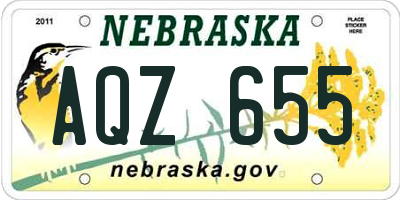 NE license plate AQZ655