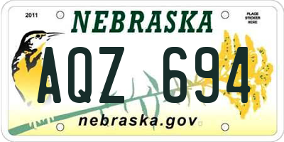 NE license plate AQZ694