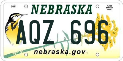 NE license plate AQZ696