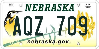 NE license plate AQZ709