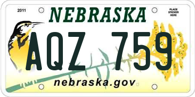 NE license plate AQZ759