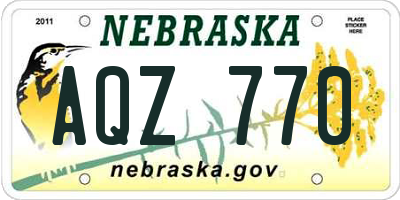 NE license plate AQZ770