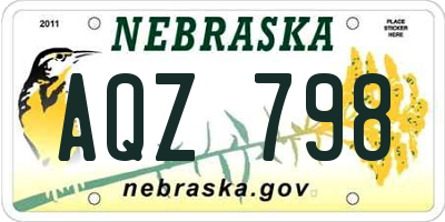 NE license plate AQZ798