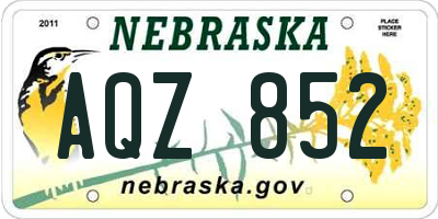 NE license plate AQZ852