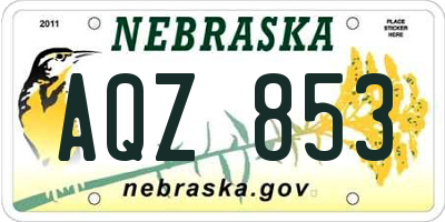 NE license plate AQZ853