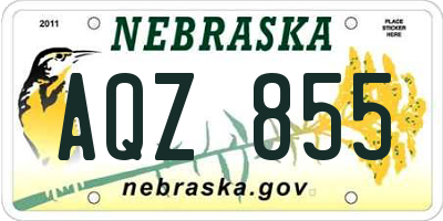 NE license plate AQZ855