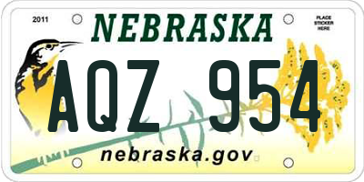 NE license plate AQZ954