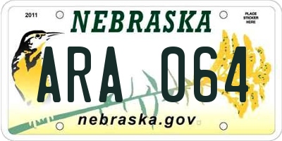 NE license plate ARA064