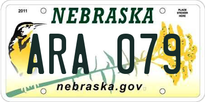 NE license plate ARA079