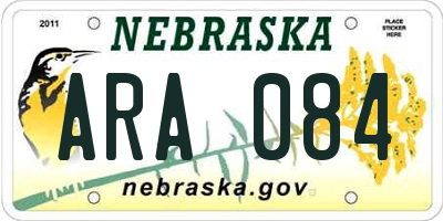 NE license plate ARA084