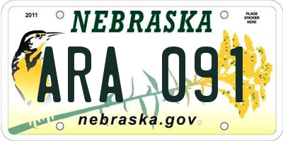 NE license plate ARA091