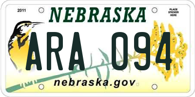 NE license plate ARA094