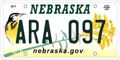 NE license plate ARA097