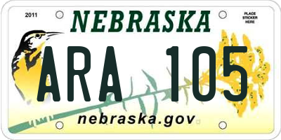 NE license plate ARA105